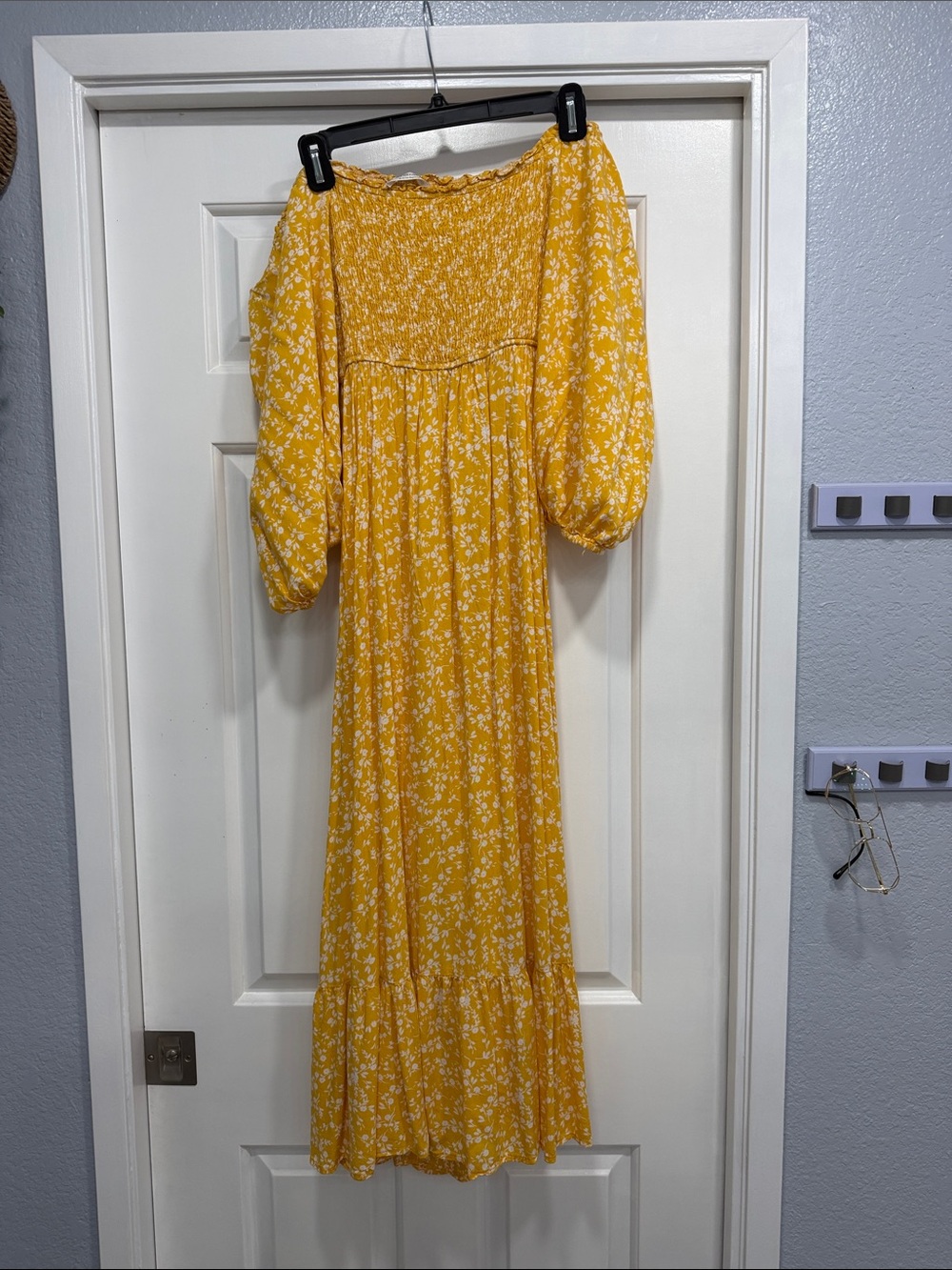 Sunshine Floral Off-Shoulder Maxi Dress